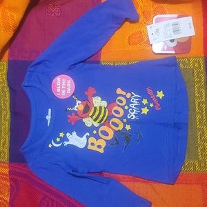 SESAME STREET ELMO BLUE HALLOWEEN GLOW ON THE DARK SHIRT GIRLS 12M